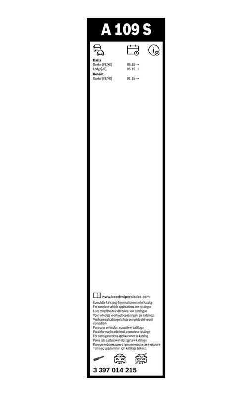 BOSCH Viskerblade A109S Forrude